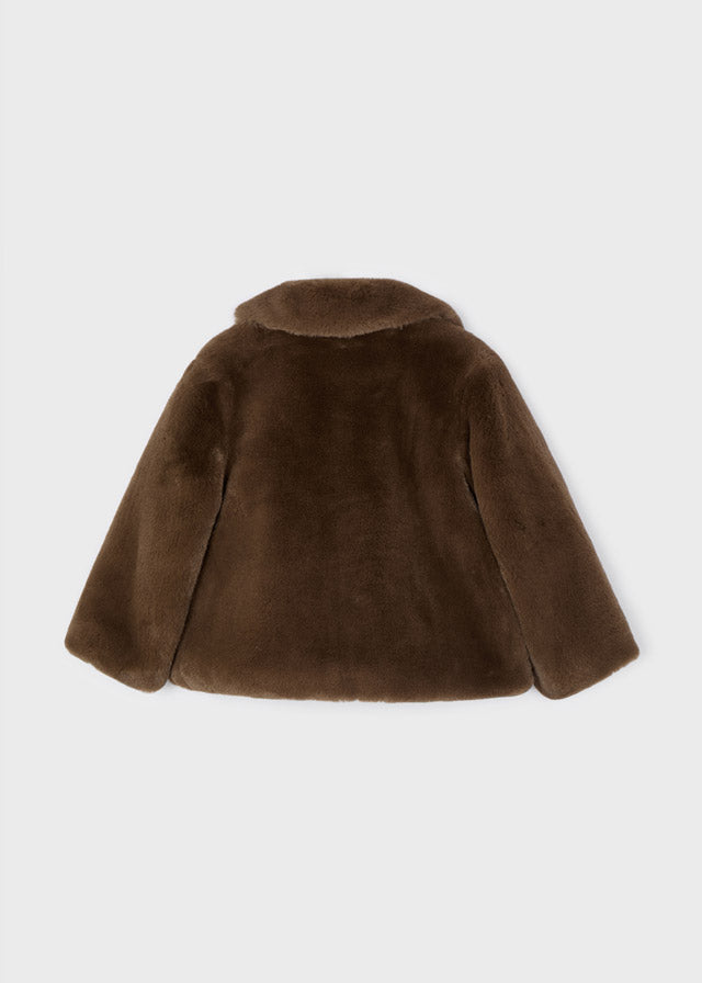 Fur coat for girl - Mocha Mayoral