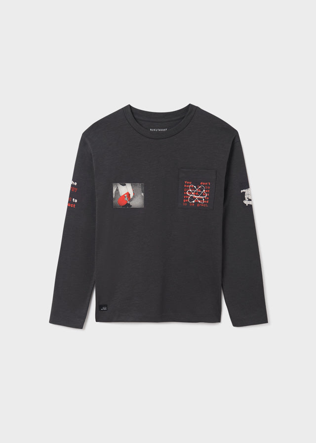 L/s shirt for teen boy - Carbon Mayoral
