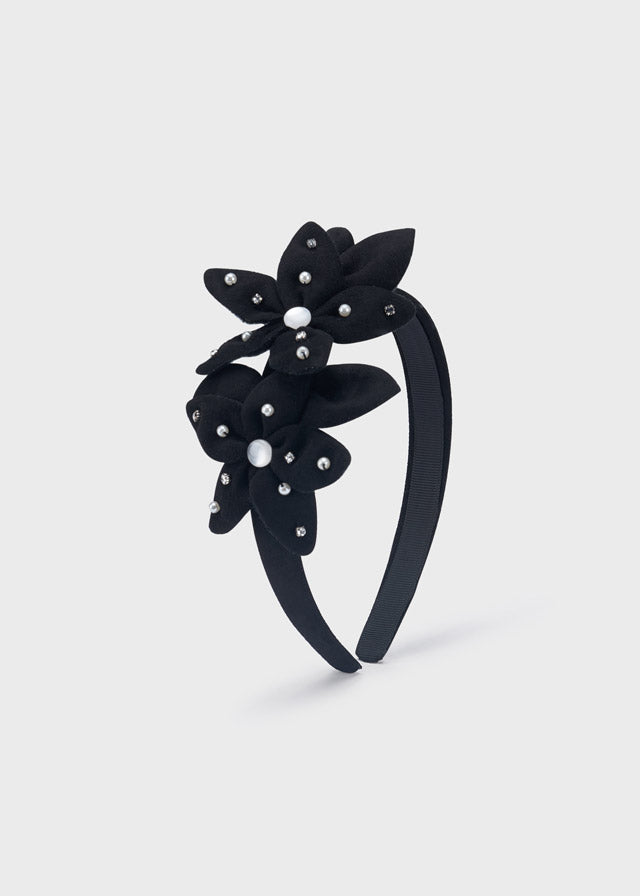 Flowers headband for girl - Black Mayoral