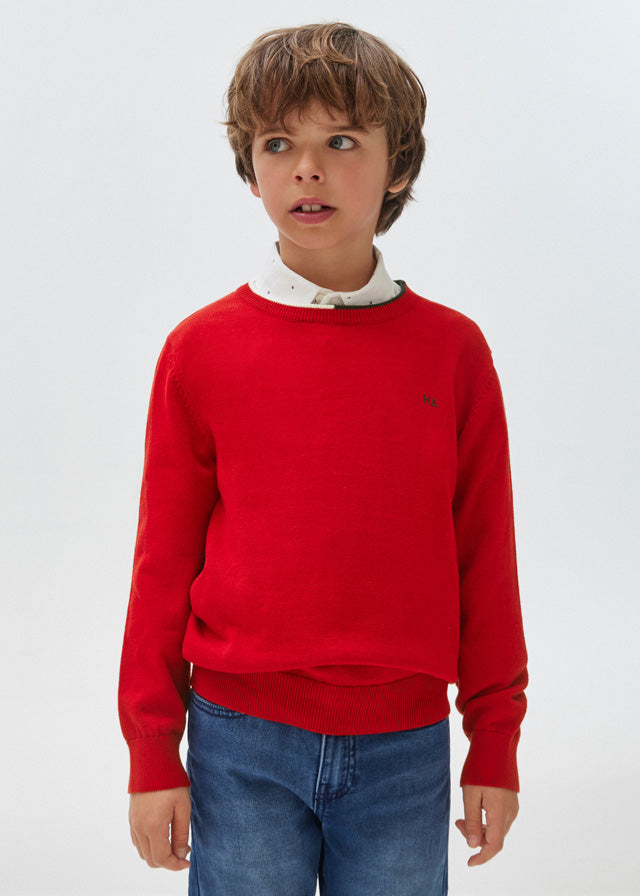 354- Basic cotton jumper for teen boy - Red Mayoral