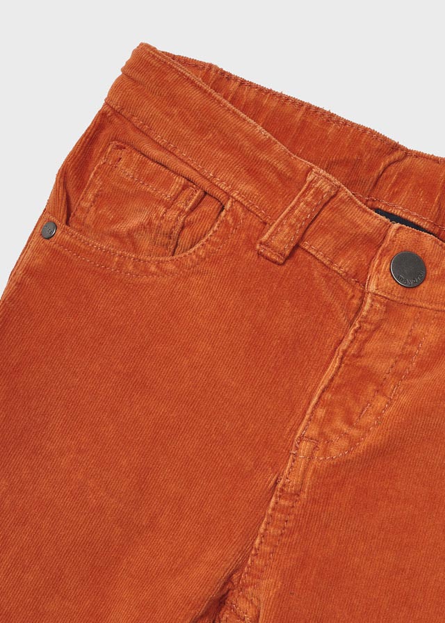 537- Basic slim fit cord trousers for boy - Pumpkin Mayoral