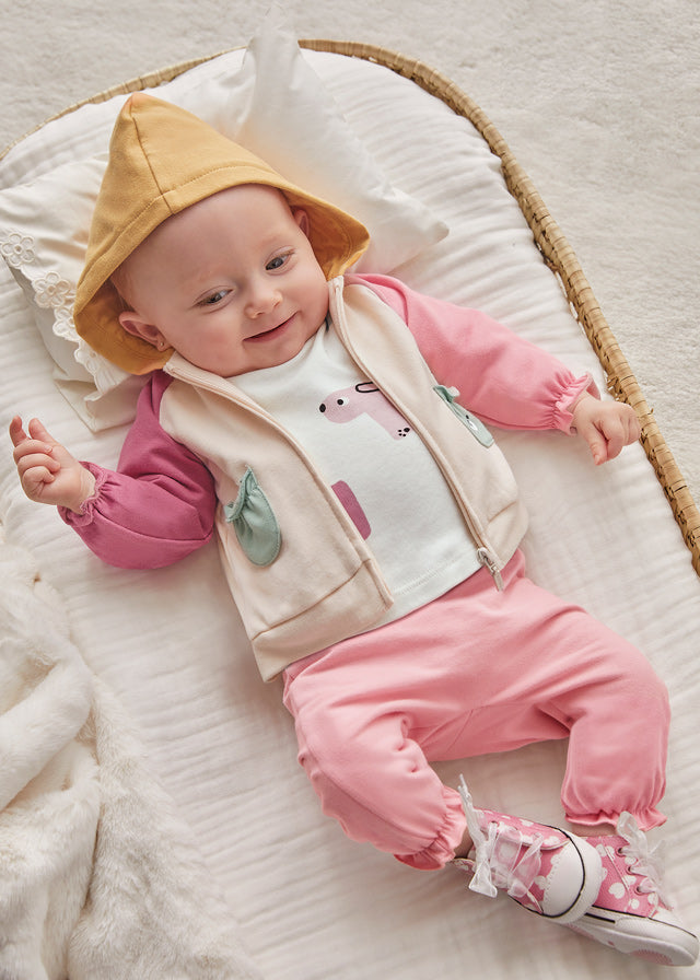 2666- 3 piece tracksuit for newborn girl - Candy Mayoral