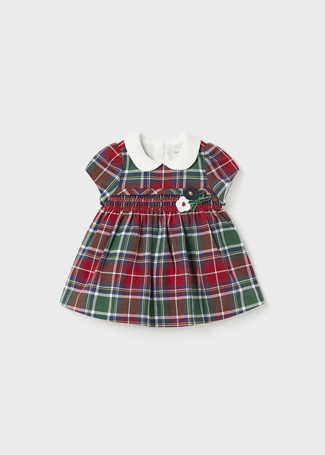 2864- S/s Smocked dress for newborn girl - Cherry Mayoral