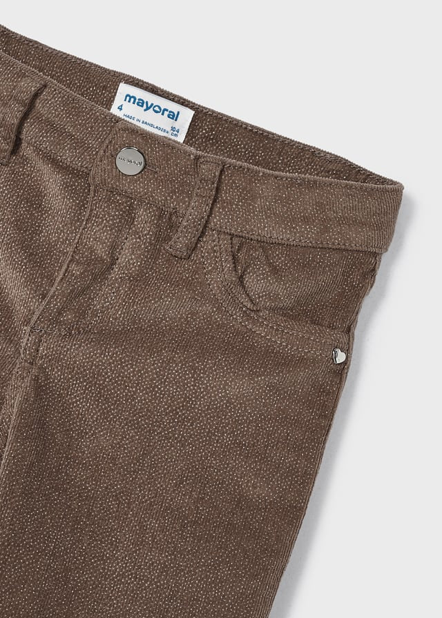 4503- Corduroy glitter pants for girl - Mocha Mayoral