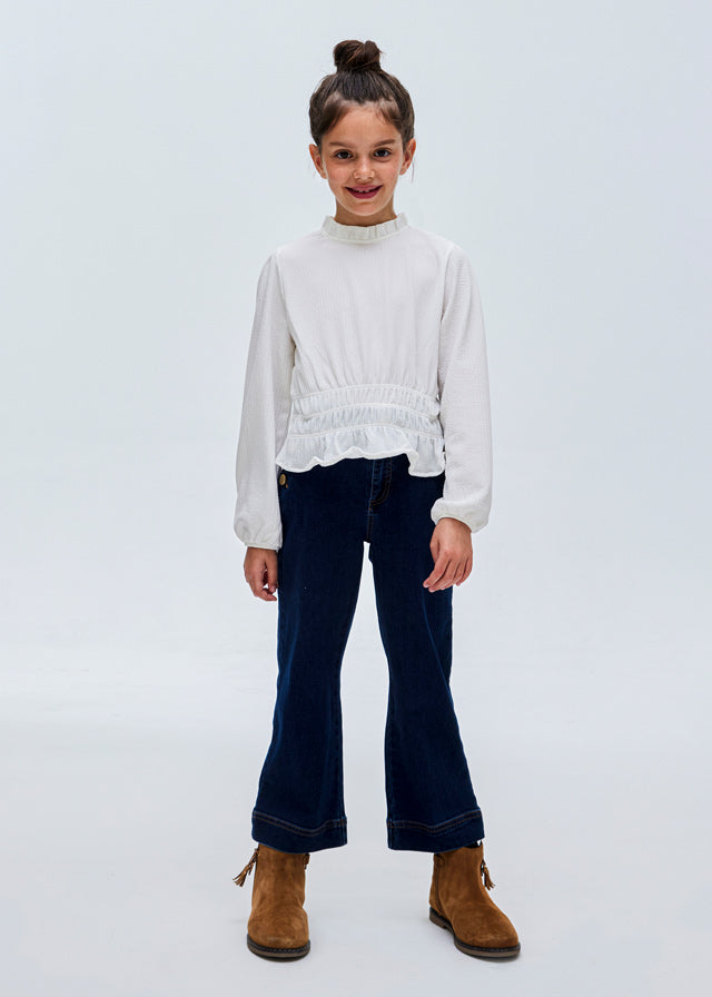 7178- Knit blouse for teen girl - Natural Mayoral