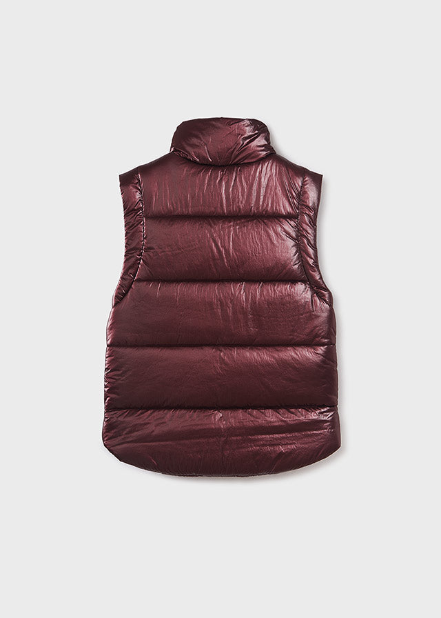 7315- Padded vest for teen girl - Eggplant Mayoral