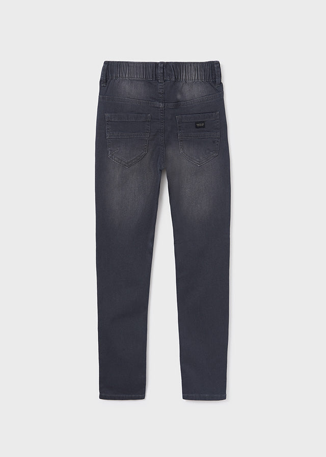 7527- Soft denim jogger pants for teen boy - Dark Grey Mayoral