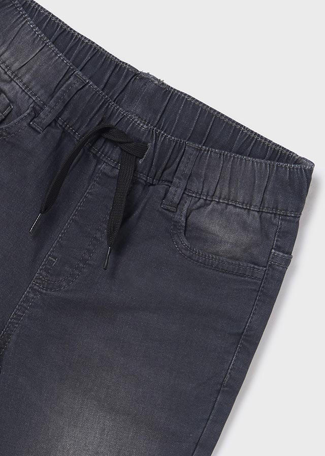 7527- Soft denim jogger pants for teen boy - Dark Grey Mayoral