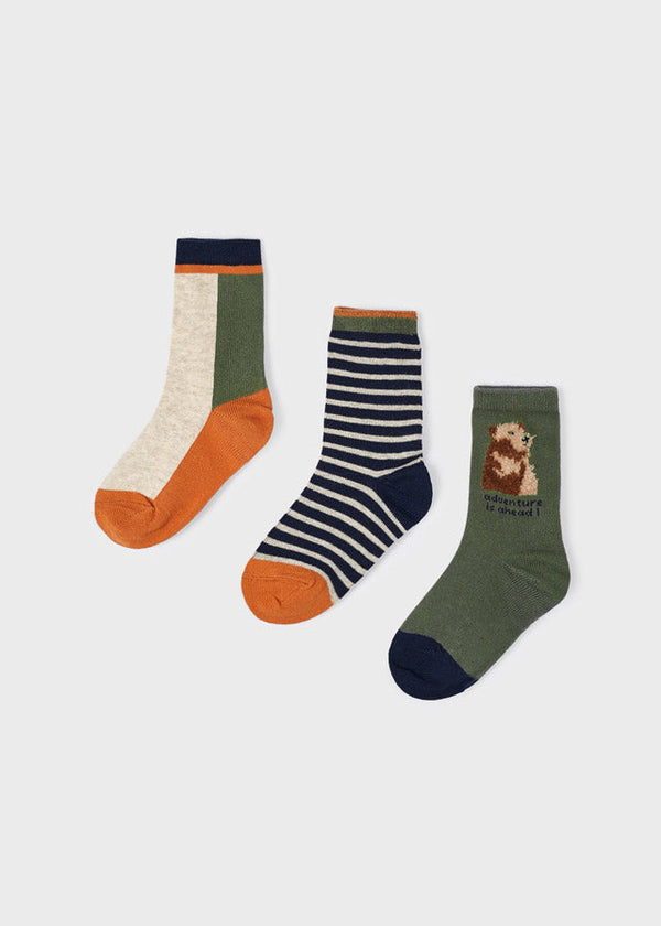 10573- set of 3 pairs of socks for boy - Oregano Mayoral