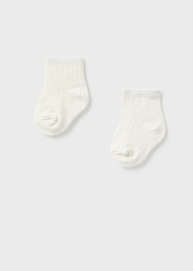 Mayoral 2 socks set for newborn boy - Natural Mayoral