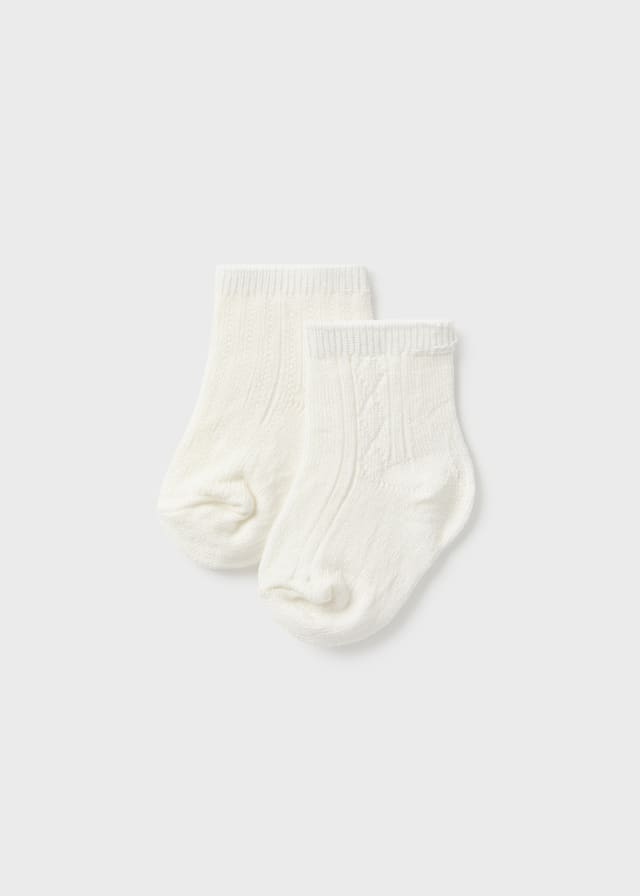 Mayoral 2 socks set for newborn boy - Natural Mayoral