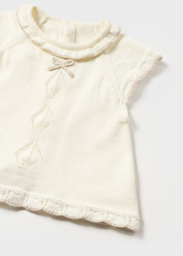 Mayoral Knit bloomer set for newborn girl - H. Beige Mayoral