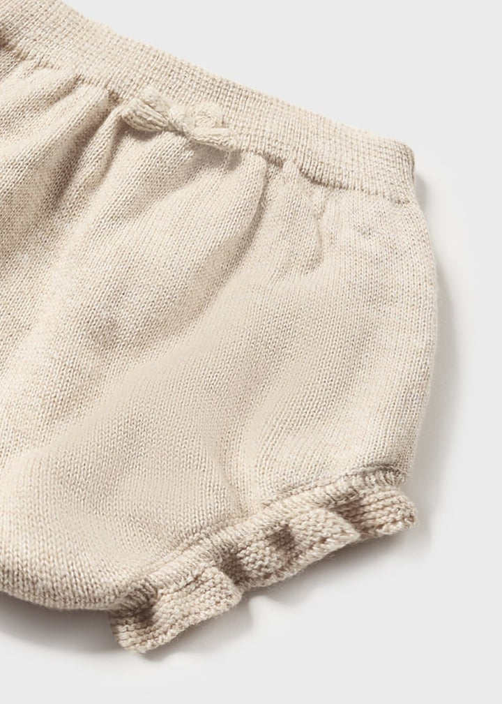 Mayoral Knit bloomer set for newborn girl - H. Beige Mayoral