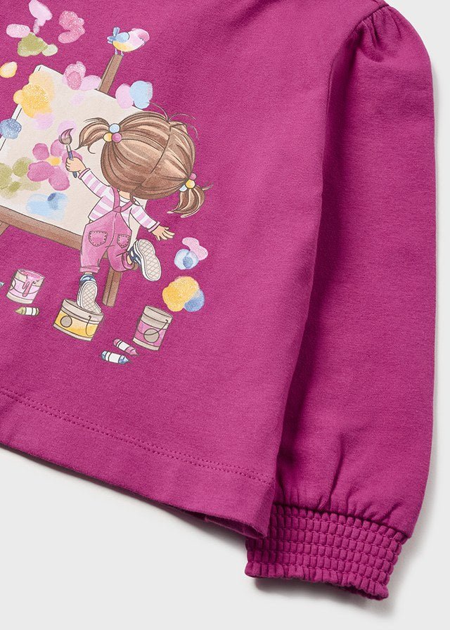 2003 - Mockneck sweater for baby girl - Magenta - Be Chic