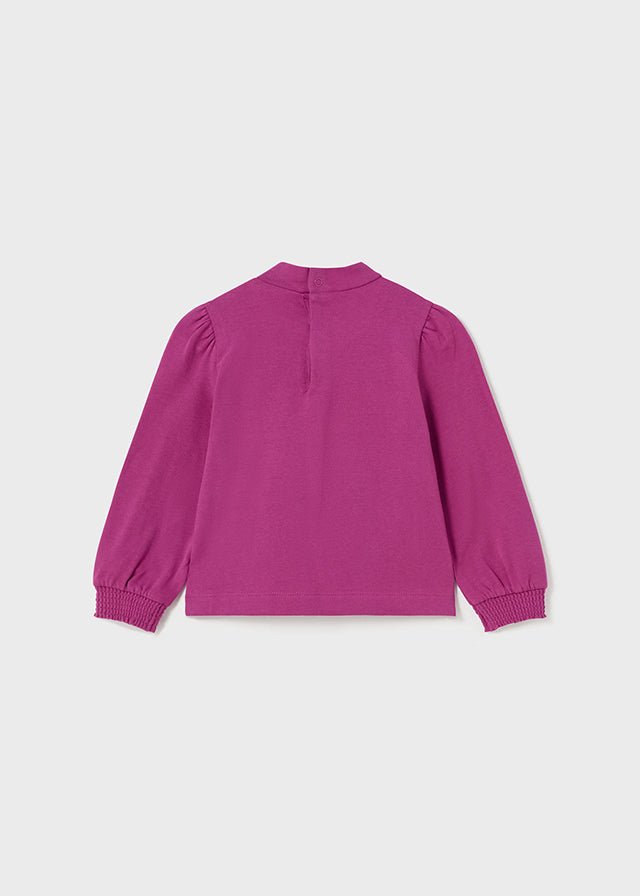 2003 - Mockneck sweater for baby girl - Magenta - Be Chic