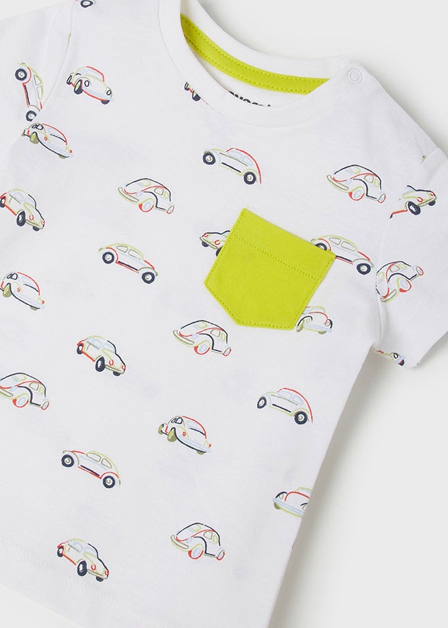 Set of 2 s/s stamp t-shirt for baby boy - Lime Mayoral