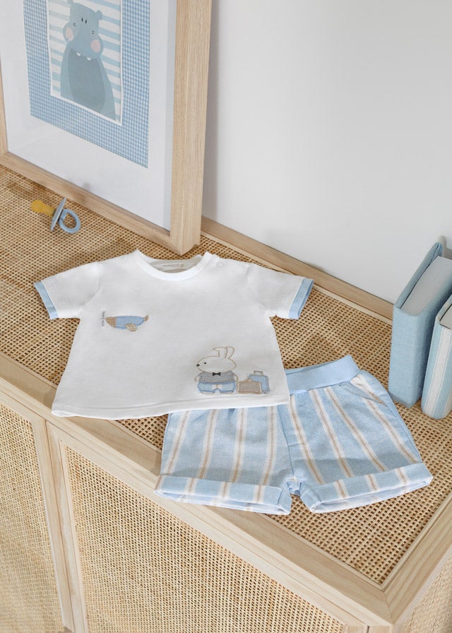 Shorts set for newborn boy - White Mayoral