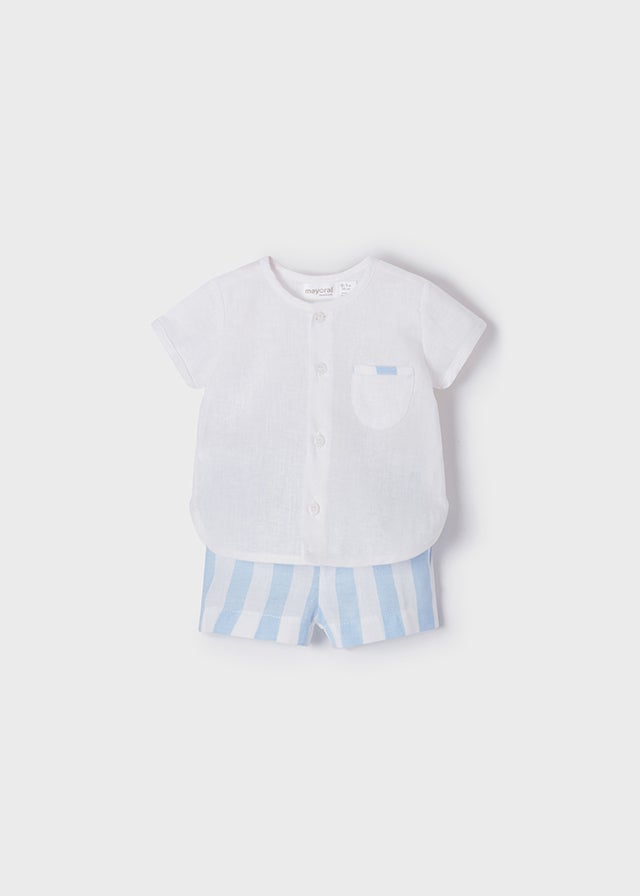 Stripes short trousers set for newborn boy - Bluebell Mayoral