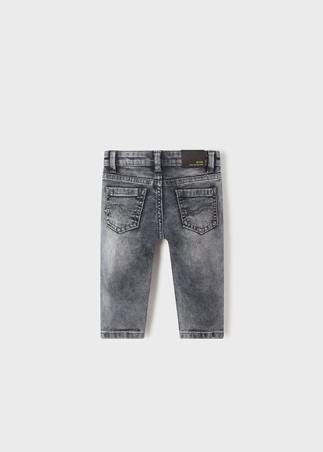 Soft denim pants for baby boy - Dark Gray Mayoral