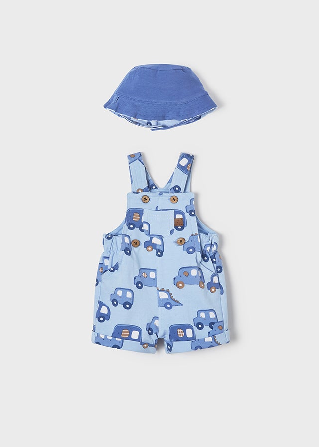 Overalls & reversible hat for newborn boy - Dream blue Mayoral