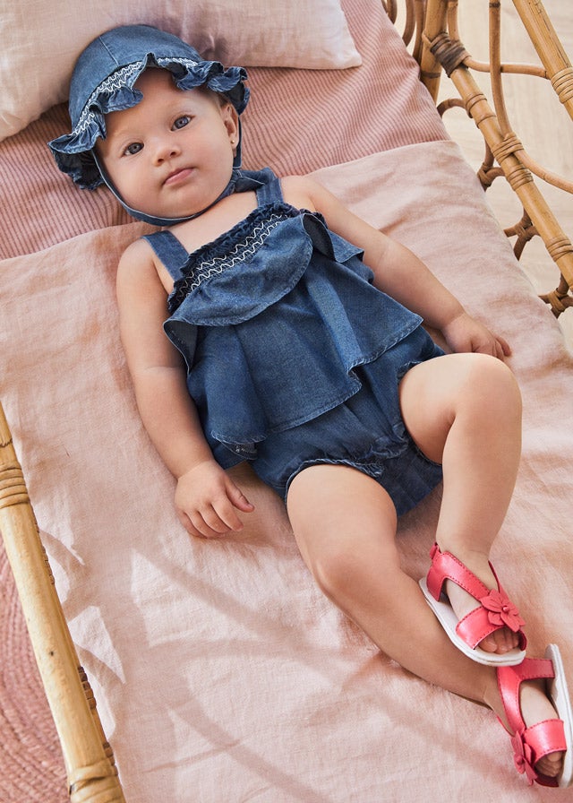 Denim romper for newborn girl - Denim Mayoral