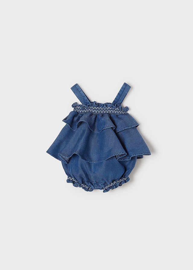 Denim romper for newborn girl - Denim Mayoral