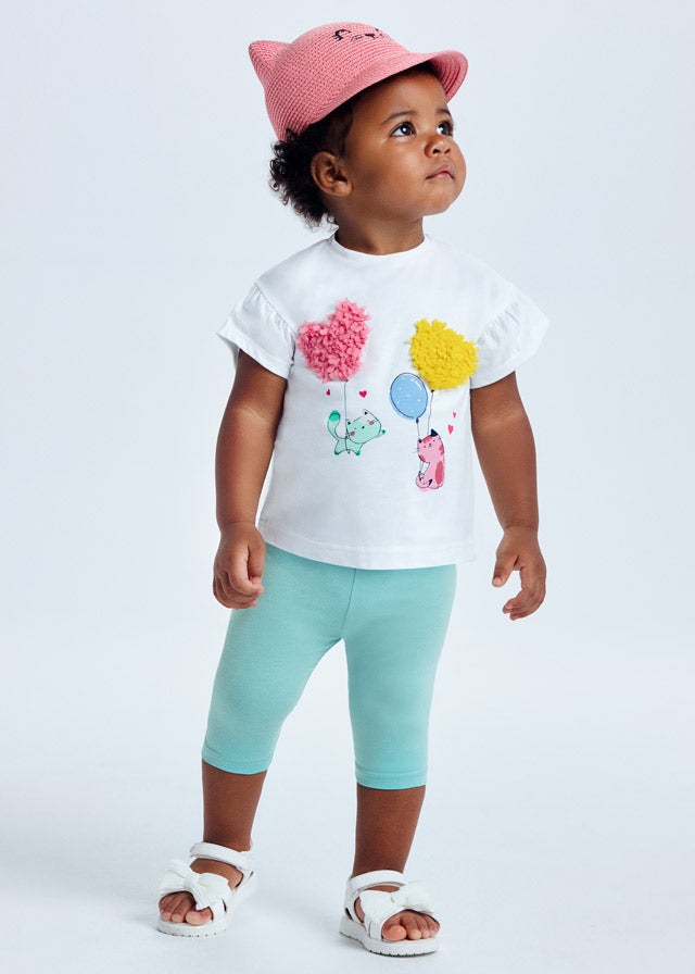 Kittens leggings set for baby girl - Aquamarine Mayoral