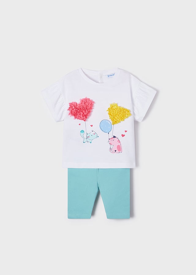 Kittens leggings set for baby girl - Aquamarine Mayoral