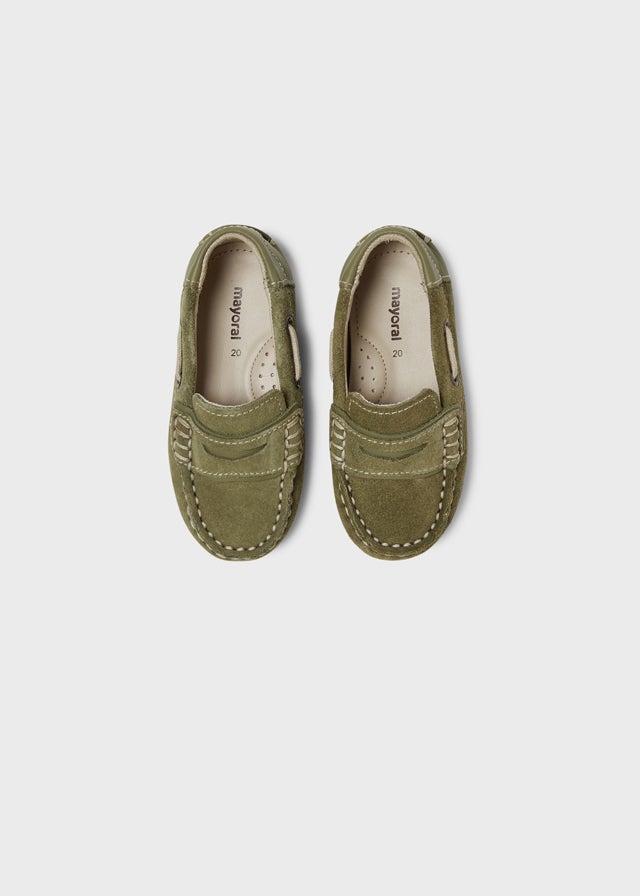 Leather moccasins for baby boy - Moss Mayoral