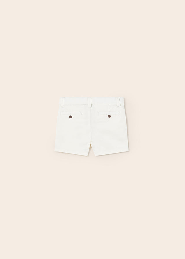 Mayoral Basic chino twill shorts for baby boy - Cream Mayoral