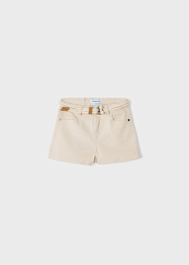 Mayoral Basic twill shorts for girl - Oat Mayoral