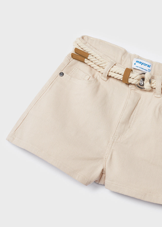 Mayoral Basic twill shorts for girl - Oat Mayoral
