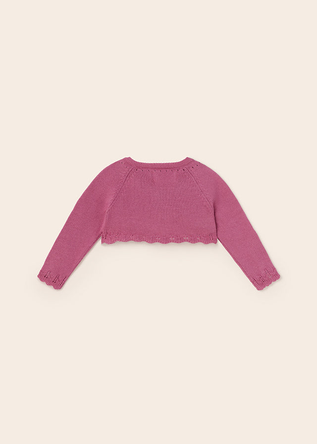 Mayoral Basic knit cardigan for newborn girl - Tulip rose Mayoral