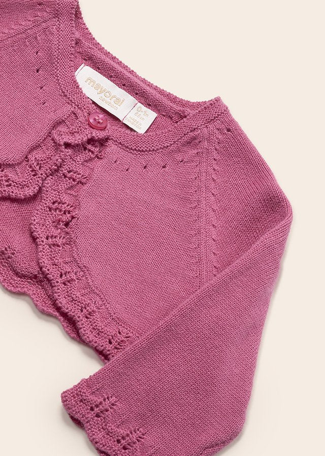 Mayoral Basic knit cardigan for newborn girl - Tulip rose Mayoral