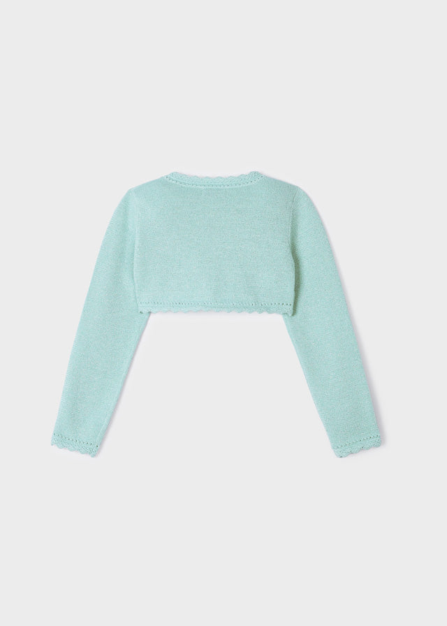 Mayoral Basic knit cardigan for girl - Aqua Mayoral