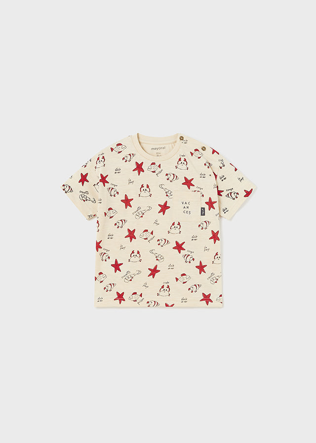 Mayoral S/s t-shirt for baby boy - Cream Mayoral