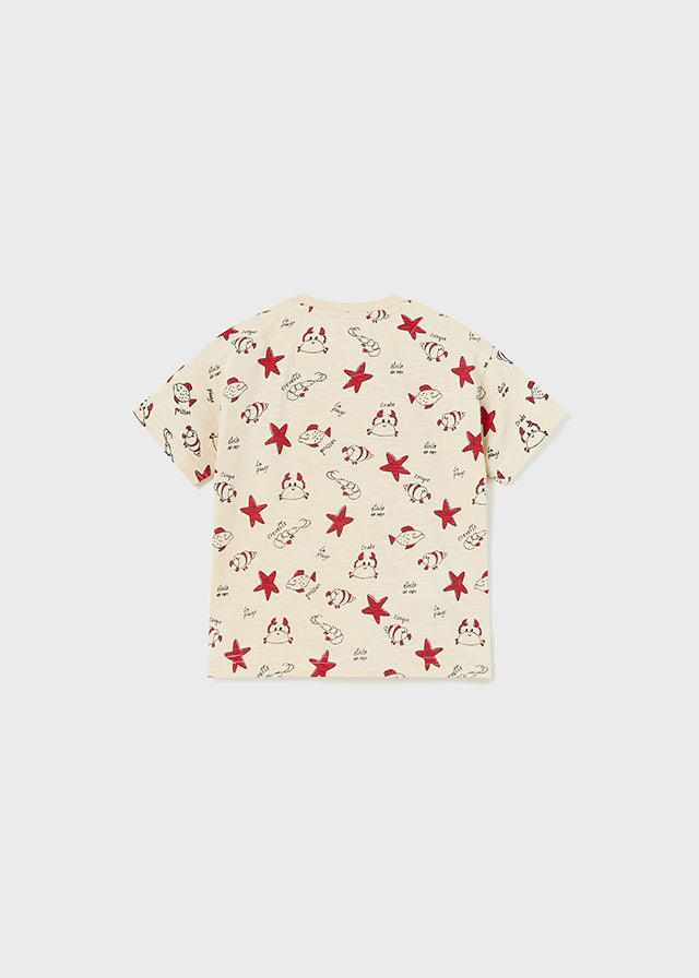 Mayoral S/s t-shirt for baby boy - Cream Mayoral