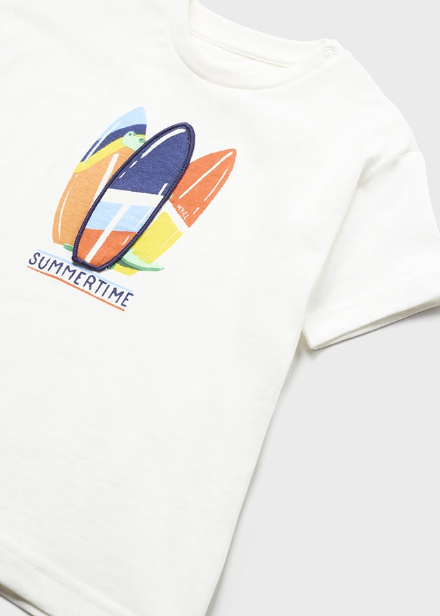 Mayoral S/s t-shirt for baby boy - Cream Mayoral