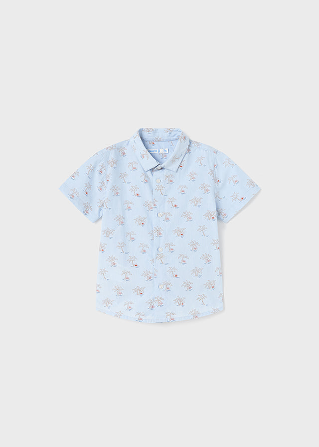 Mayoral S/s printed shirt for baby boy - Lightblue Mayoral