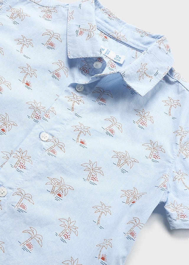 Mayoral S/s printed shirt for baby boy - Lightblue Mayoral