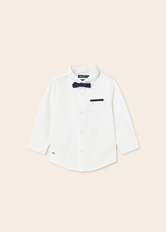 Mayoral L/s dressy shirt for baby boy - White Mayoral