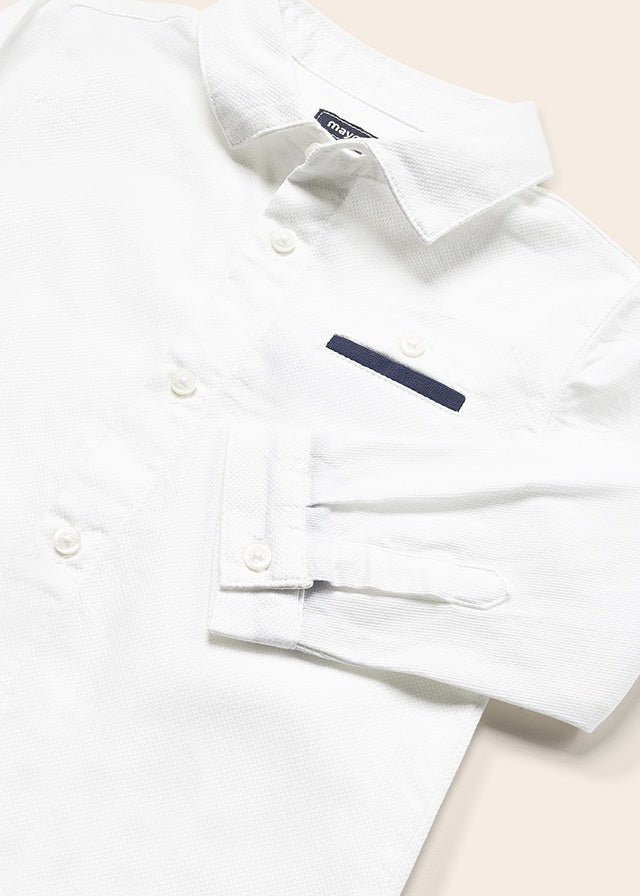 Mayoral L/s dressy shirt for baby boy - White Mayoral
