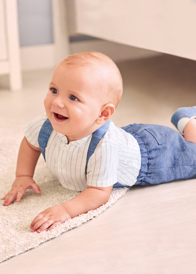Mayoral Shorts with suspenders set for newborn boy - Imperial Mayoral