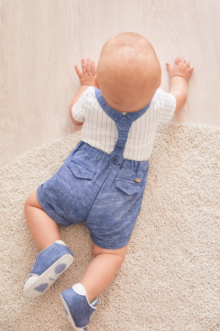 Mayoral Shorts with suspenders set for newborn boy - Imperial Mayoral