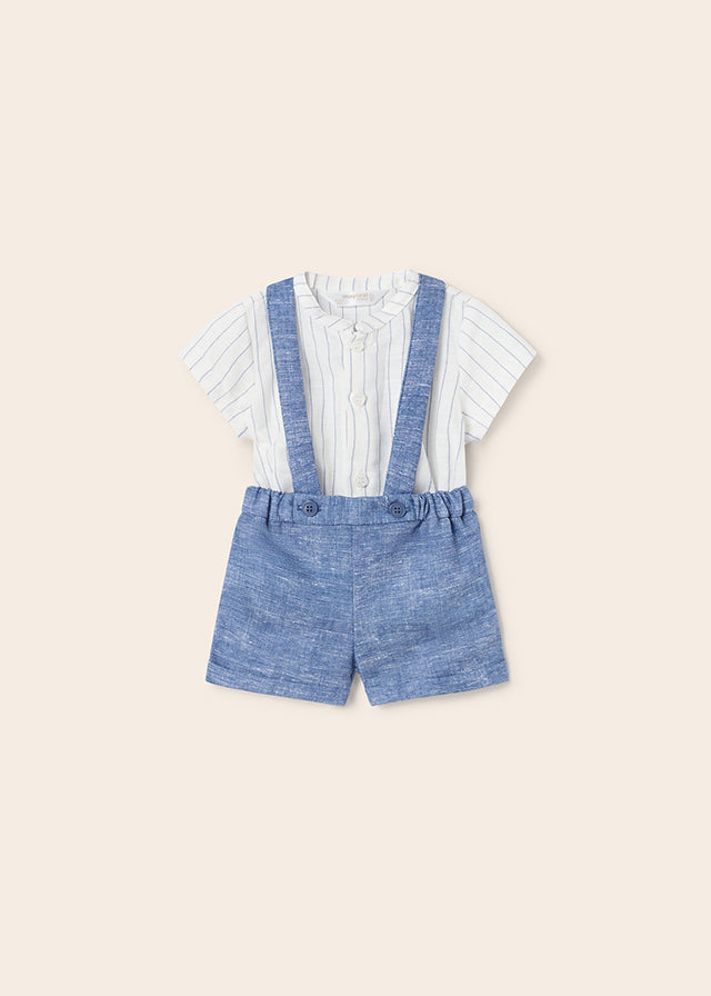 Mayoral Shorts with suspenders set for newborn boy - Imperial Mayoral
