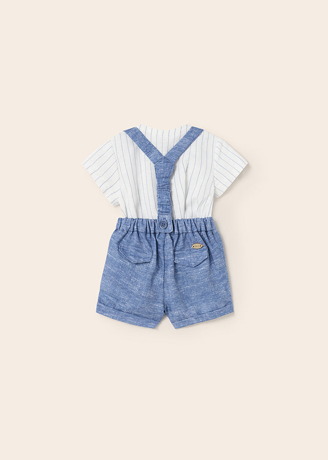 Mayoral Shorts with suspenders set for newborn boy - Imperial Mayoral