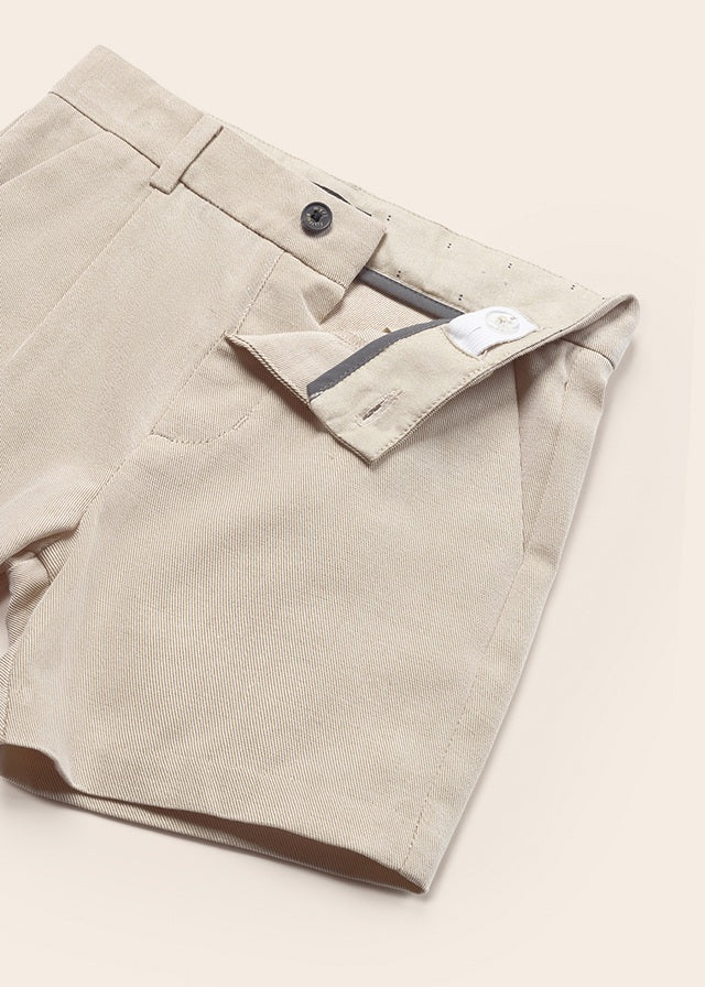 Mayoral Linen dressy shorts for baby boy - Beige Mayoral