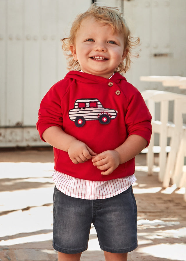 Mayoral soft denim shorts for baby boy - Dark Grey Mayoral