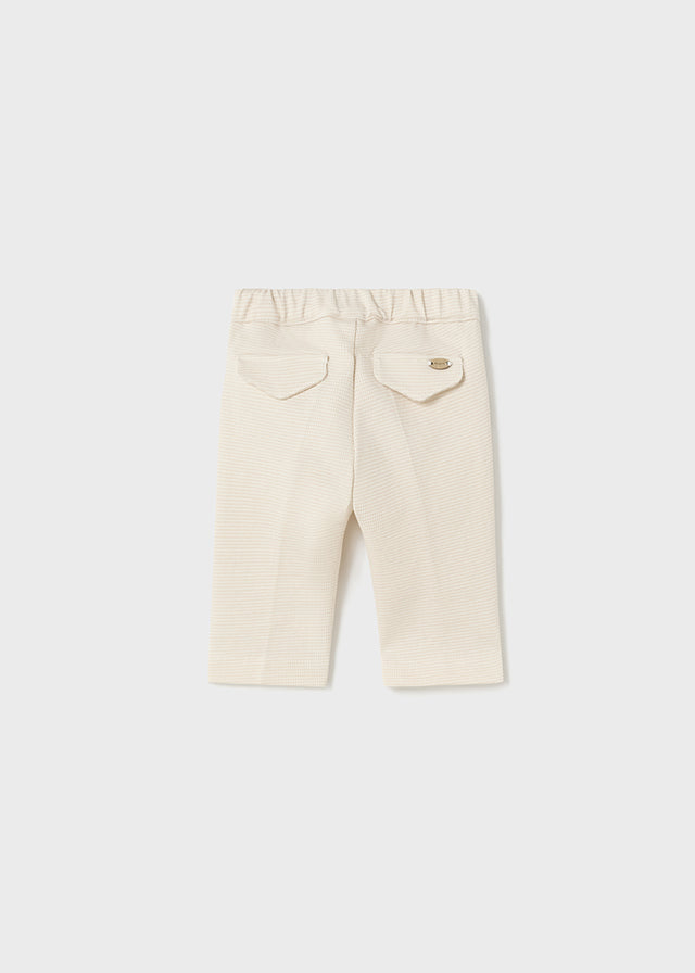 Mayoral Knit long dress pants for newborn boy - Natural Mayoral