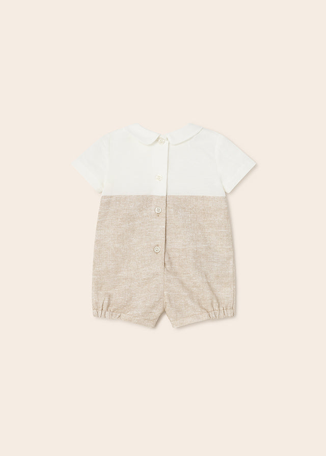 Mayoral Ceremony onesie for newborn boy - Linen Mayoral